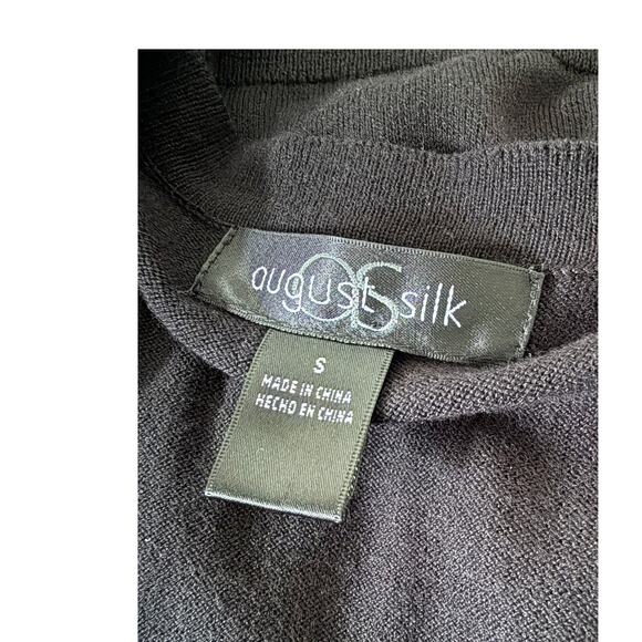 y2k August Silk Short Sleeve Lace Cardigan Sweater in Black Size Small - Picture 5 of 6